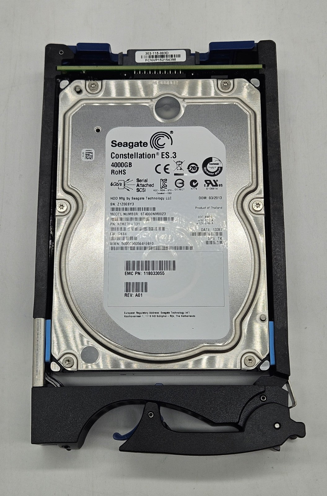 EMC Seagate 4TB 7200RPM SAS 6Gbps 128MB Cache (512n) 3.5" Hard Drive 0050501481
