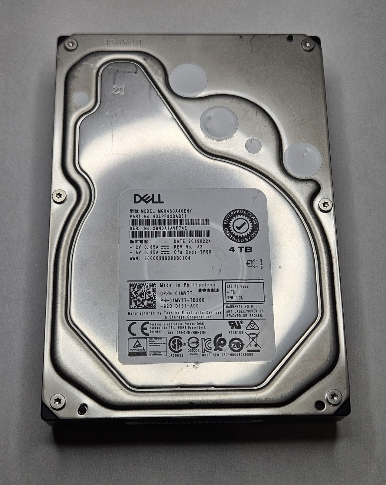 Hitachi 4TB 7200RPM SAS 12Gbps 128MB (512n / SIE) 3.5" Hard Drive HDEPF82DAB511