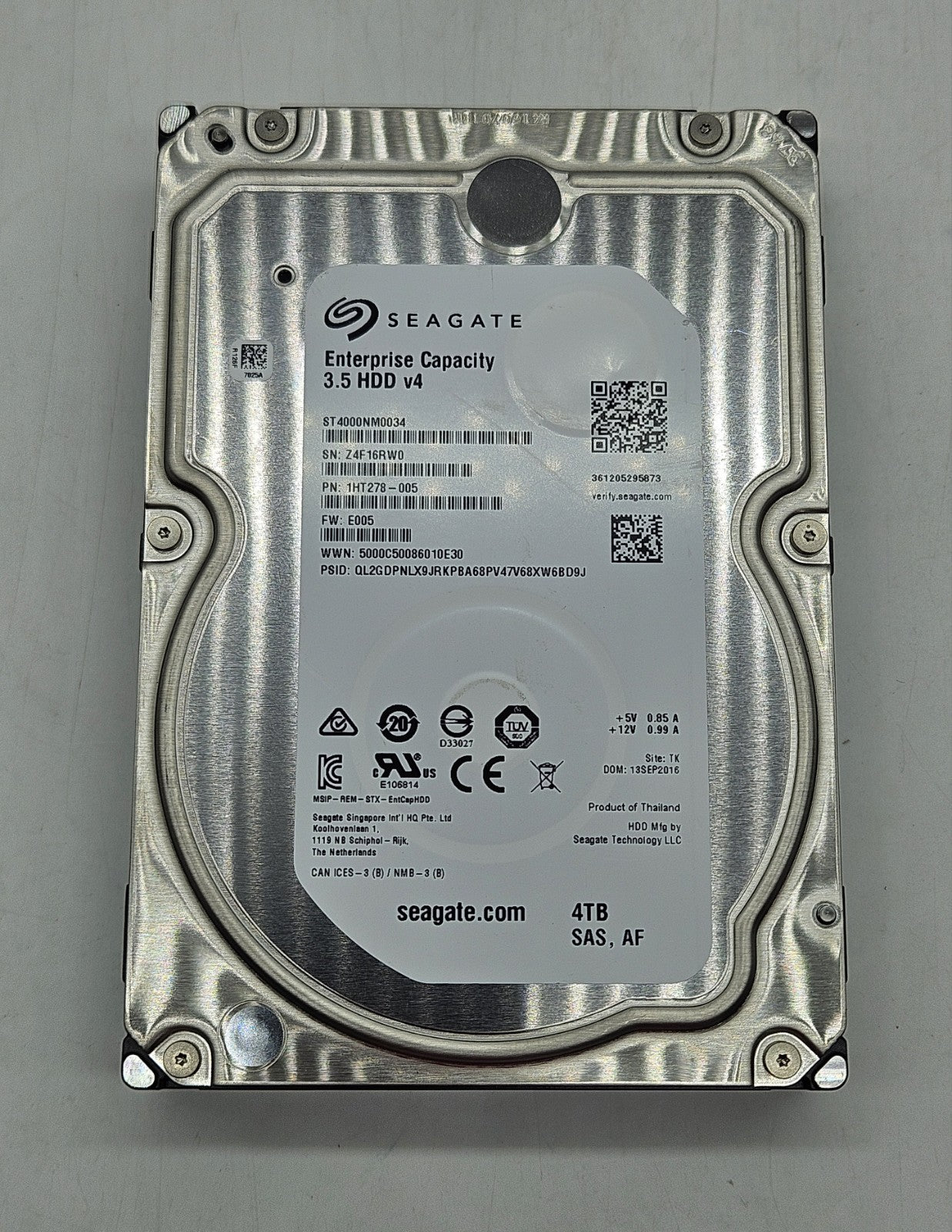 Seagate 4TB 7200RPM SAS 12Gbps 128MB Cache (512e) 3.5" Hard Drive ST4000NM00341