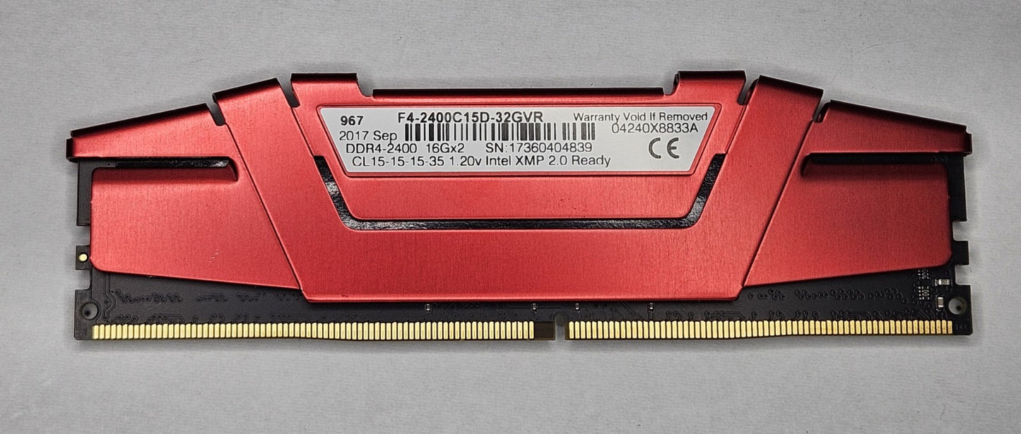 Ripjaws 32GB Kit (2X16GB) PC4-19200 DDR4-2400MHz Desktop RAM F4-2400C15D-32GVR1