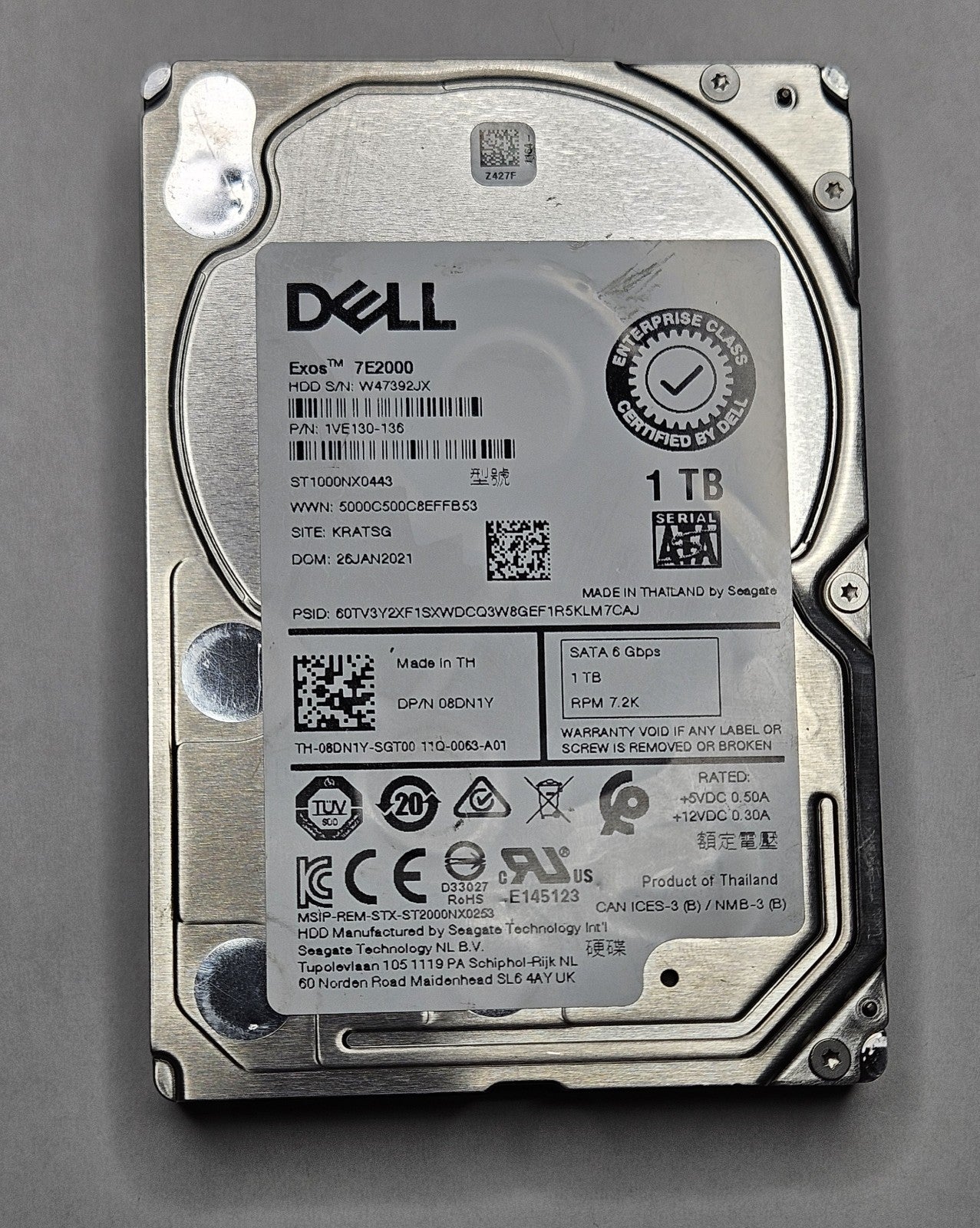 Seagate 1TB 7200RPM SATA 6Gbps 128MB (SED-ISE) 2.5" Hard Drive ST1000NX04431