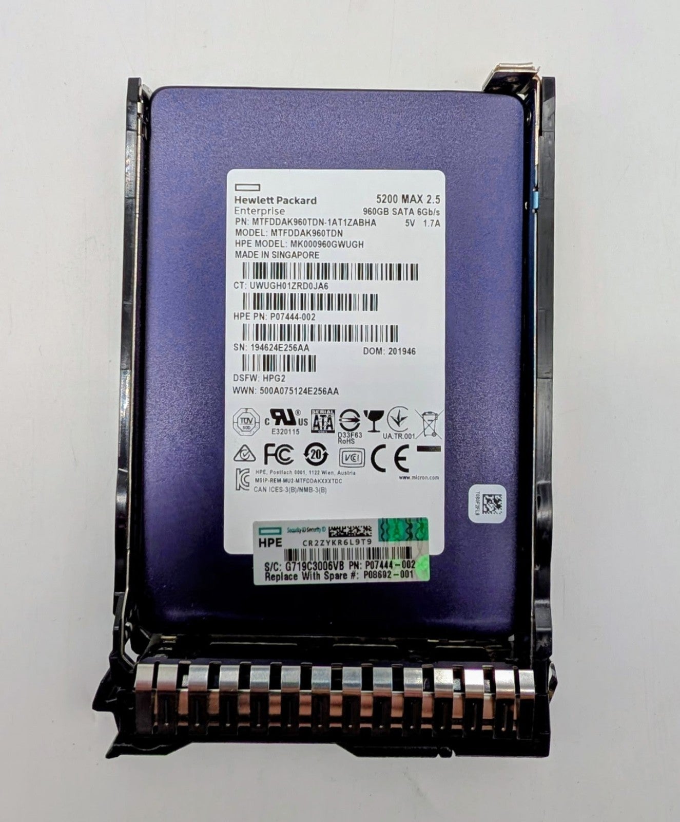 HP 960GB TLC SATA 6Gbps Read Intensive 2.5" SSD P08692-0010