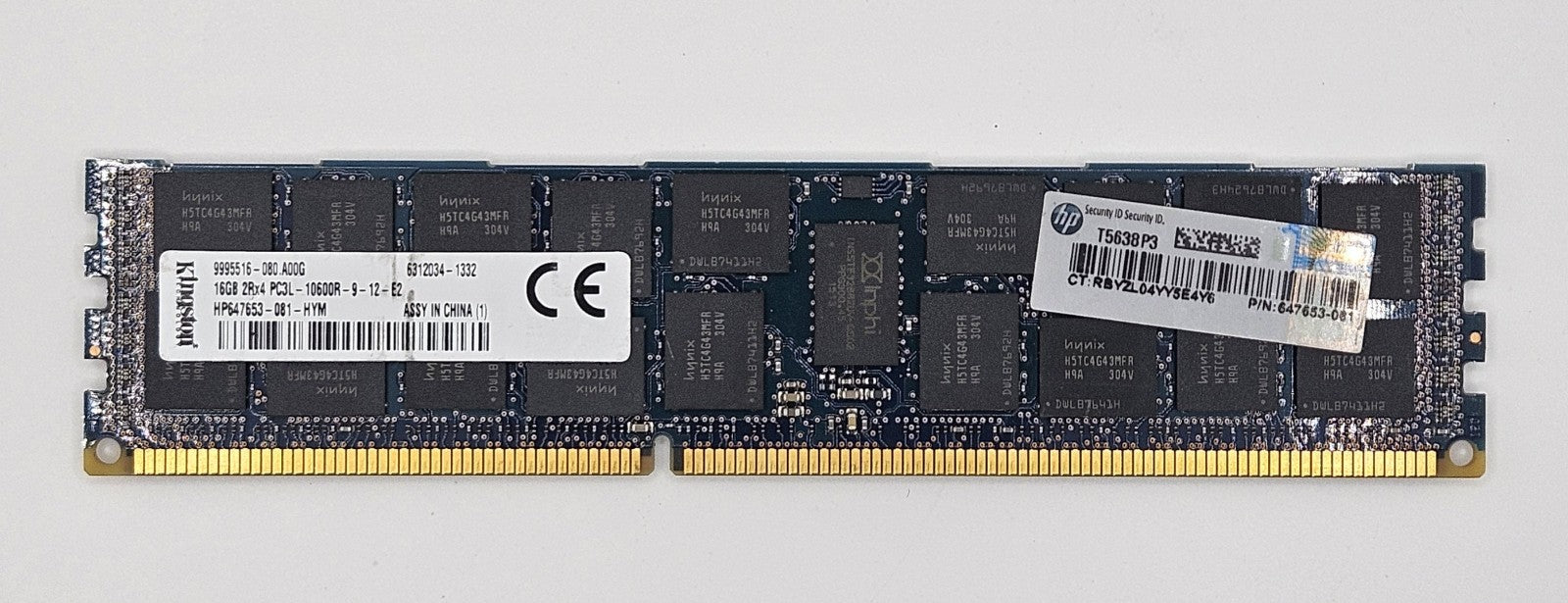 HP 16GB PC3-10600 DDR3-1333MHz ECC REG 240-Pin Server RAM 647653-0810