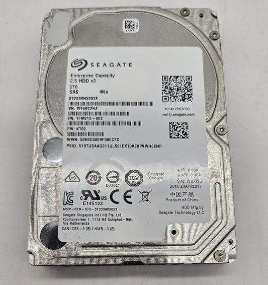 Seagate Enterprise 2TB 7.2K SAS 12Gbps SED/4Kn 2.5-inch Hard Drive ST2000NX03230