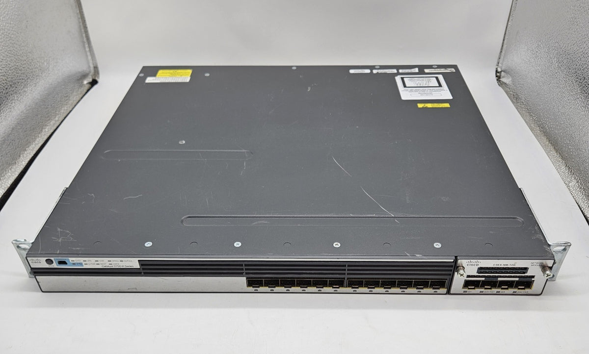 Cisco Catalyst 3750X 12-Port SFP Network Switch w/10G Mod 2x PS WS-C3750X-12S-S0