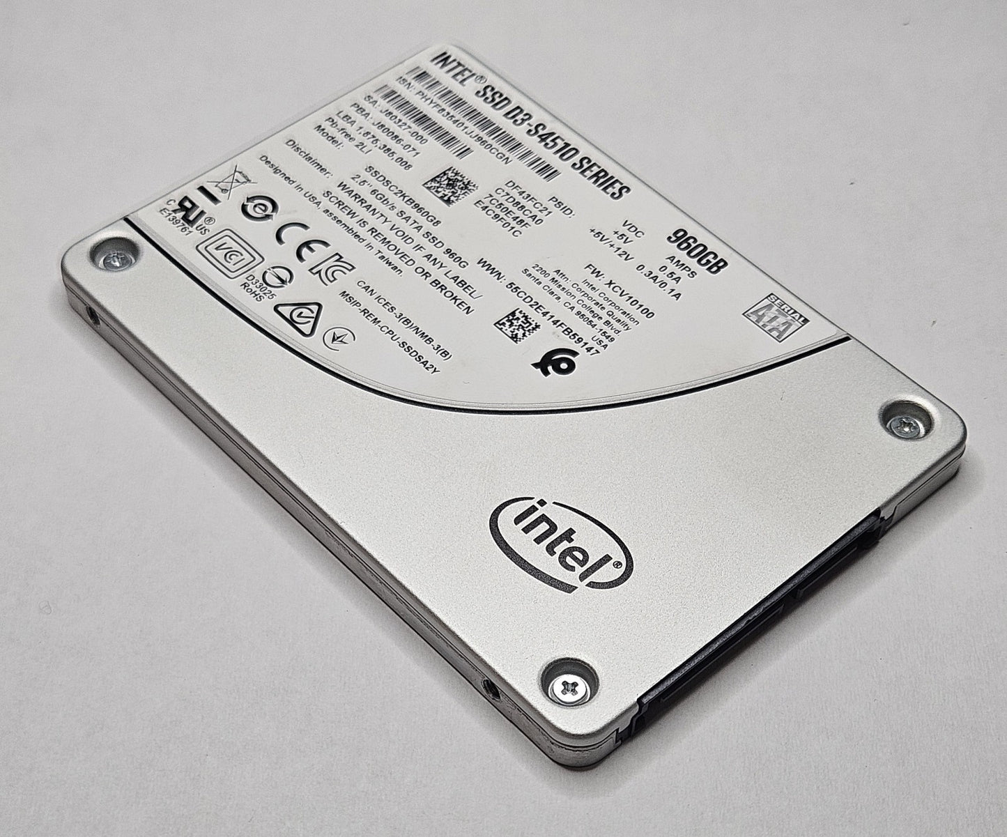 Intel D3-S4510 960GB TLC SATA 6Gbps (AES-256 / PLP) 2.5" SSD SSDSC2KB960G80