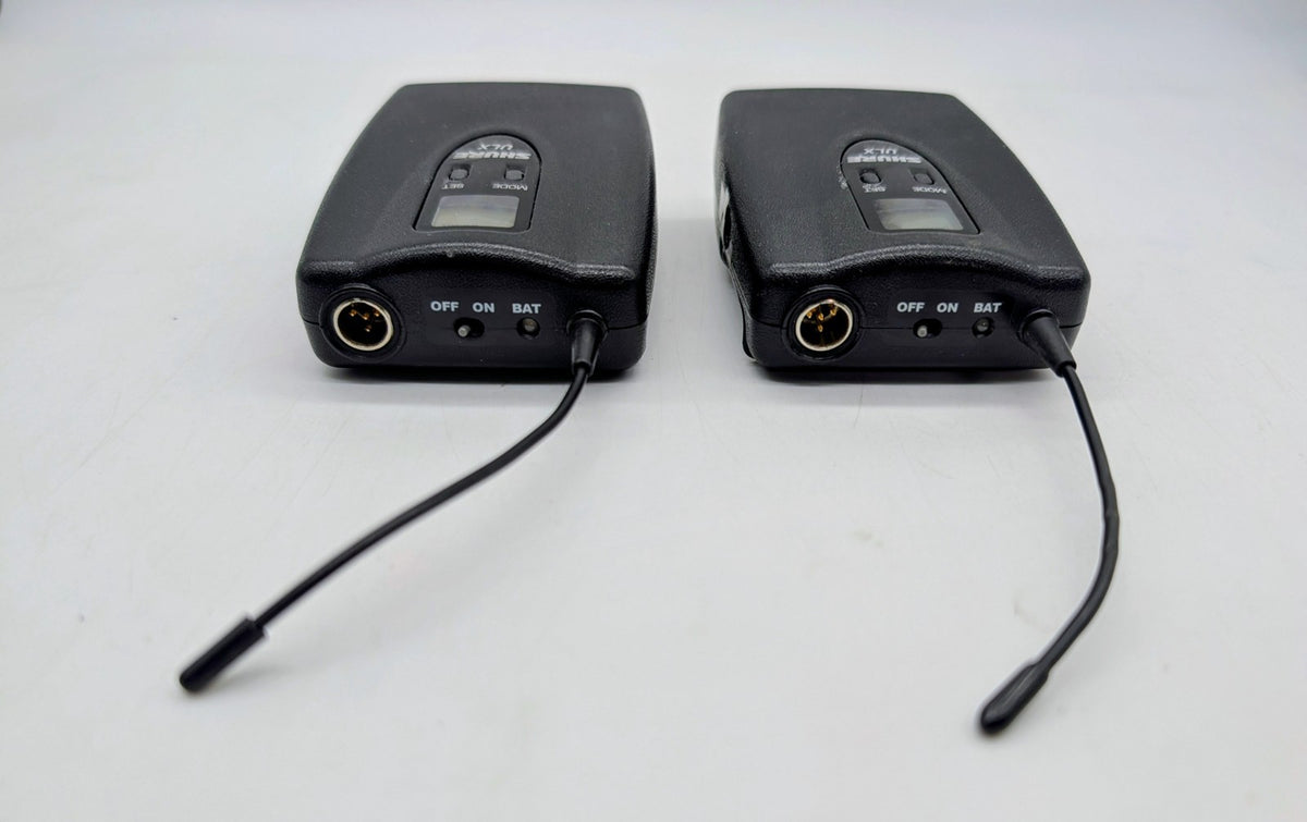 Lot Of 2 Shure ULX1 Wireless Bodypack Transmitter - J1 Band W/ New 9V Energizer1