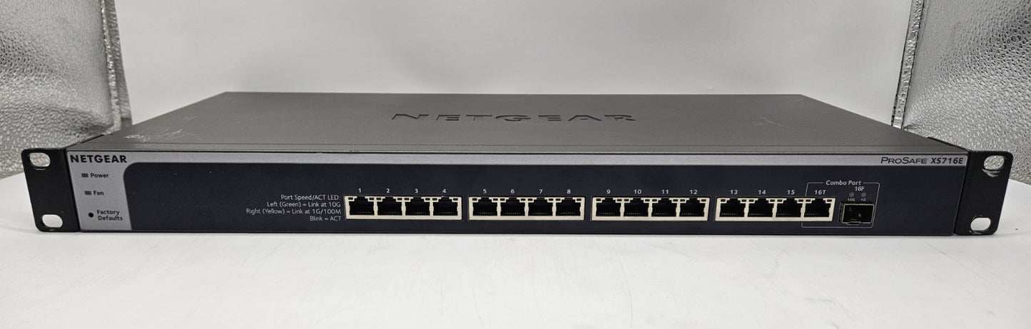Netgear 16-Port 10GB Ethernet Layer 2 Web Managed Network Switch XS716E1