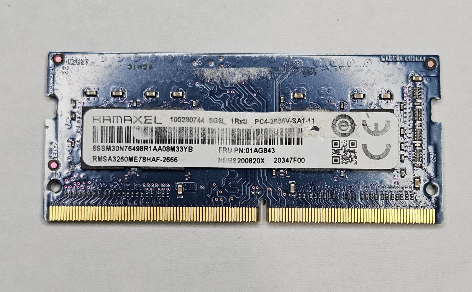 LOT OF 2 Ramaxel 8GB PC4-21300 DDR4-2666MHz Laptop RAM RMSA3260ME78HAF-26661