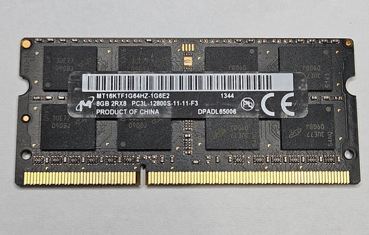 Micron 8GB PC3-12800 DDR3-1600MHz SoDimm Laptop Memory RAM MT16KTF1G64HZ-1G6E20