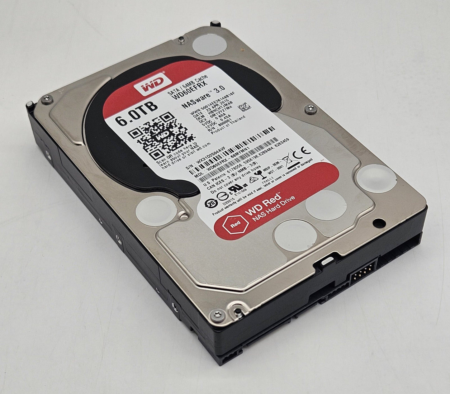 Western Digital Red 6TB 5400RPM SATA 6Gbps 64MB Cache 3.5" Hard Drive WD60EFRX0