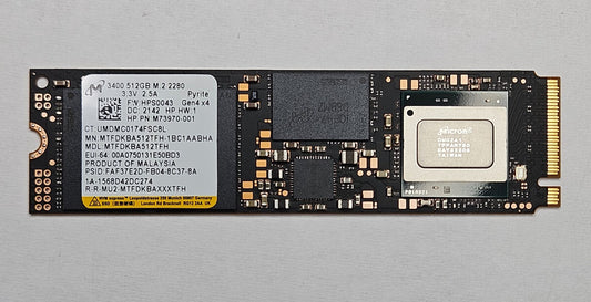Micron 3400 512GB TLC PCIe 4.0 x4 NVMe M.2 2280 SSD MTFDKBA512TFH0