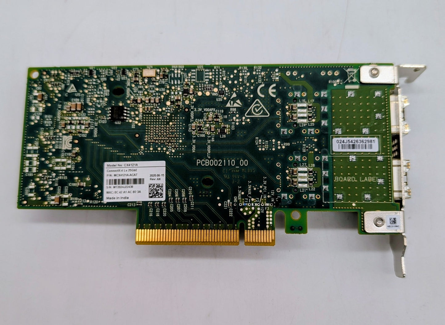Mellanox MCX4121A-ACAT CX4121A ConnectX-4 Lx EN 25 Gigabit Network Adapter1