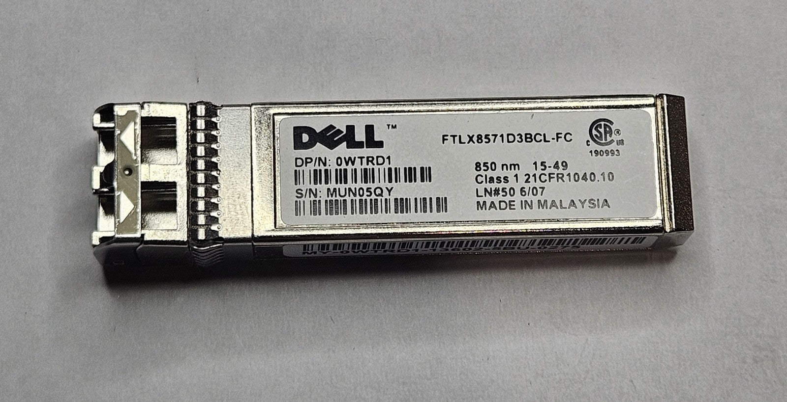 LOT OF 4 Dell 10GBase-SR MMF 850nm LC Connector SFP+ Transceiver WTRD11