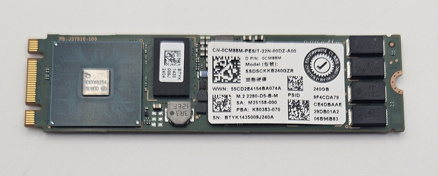 Intel D3 S4520 240GB TLC SATA 6Gbps M.2 2280 SSD 100% SSDSCKKB240GZ1