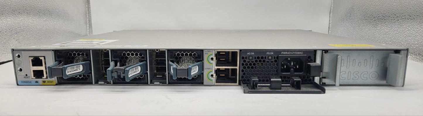 Cisco Catalyst C3850 24-Port PoE GbE Network Switch w/ NM-4-1G WS-C3850-24P-L3