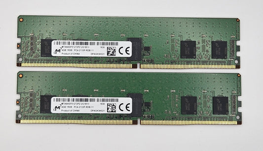 LOT OF 2 Micron 4GB PC4-17000 DDR4-2133 REG ECC Server RAM MTA9ASF51272PZ-2G1B10