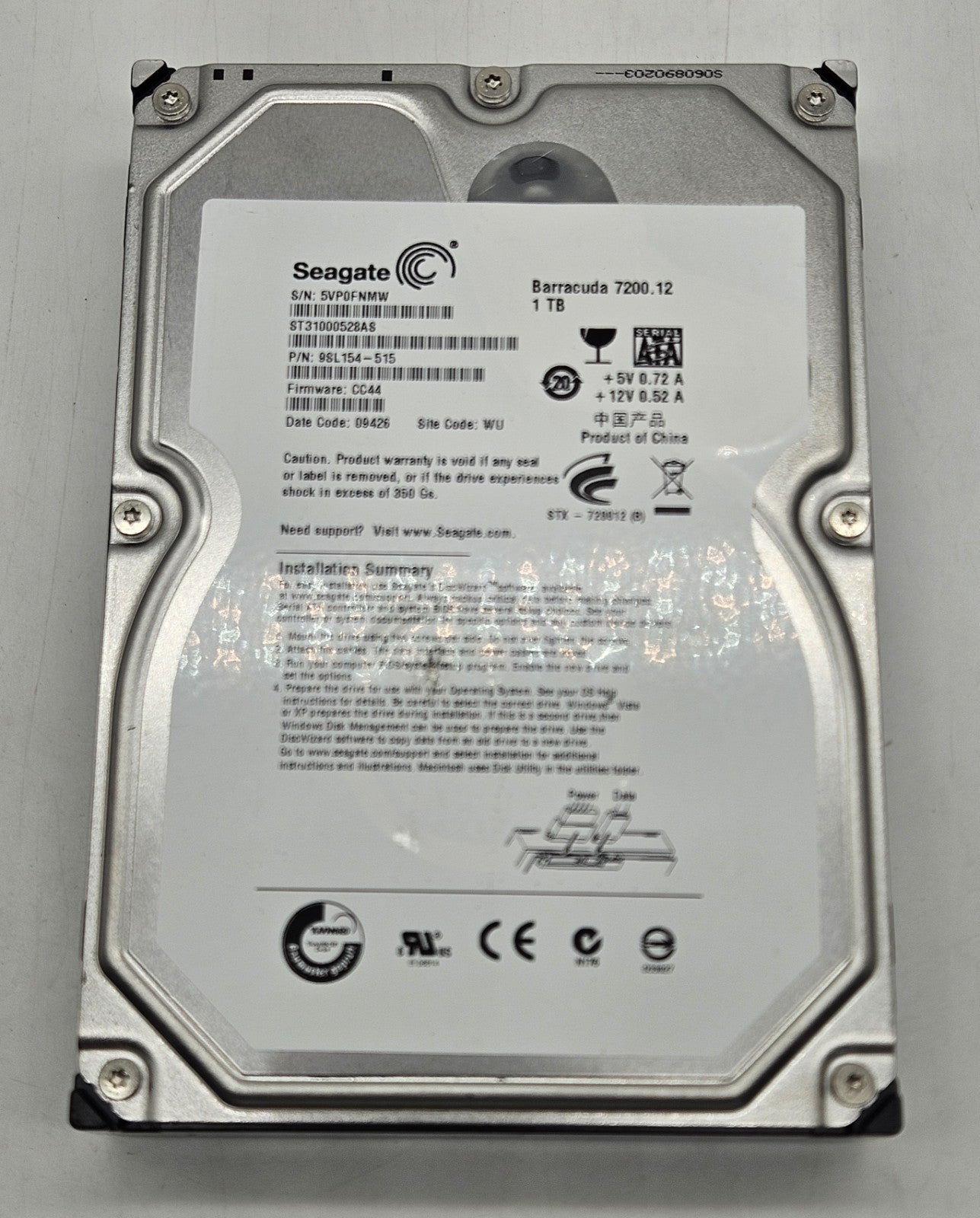Seagate Barracuda 1TB 7200RPM SATA 3Gbps 32MB 3.5" Hard Drive ST31000528AS1