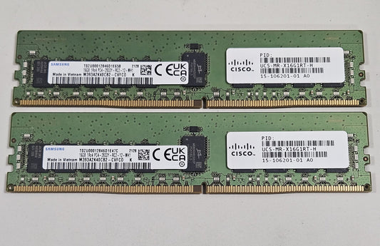 LOT OF 2 16GB 1Rx4 PC4-23400 DDR4-2933MHz ECC REG Server RAM M393A2K40CB2-CVF0