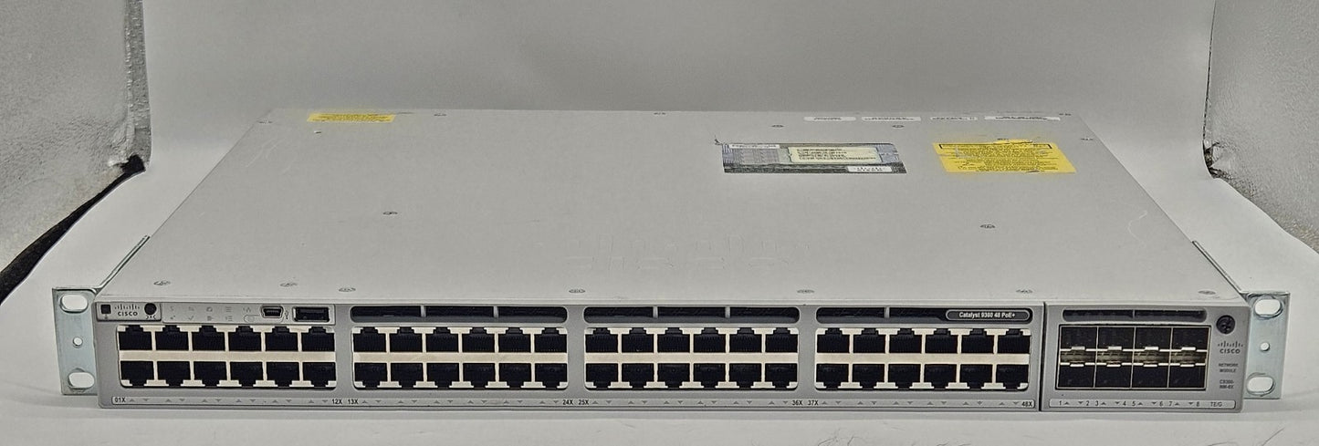Cisco Catalyst 9300 48-Port PoE+ GbE Switch w/ C9300-NM-8X & 1x PSU C9300-48P-E1