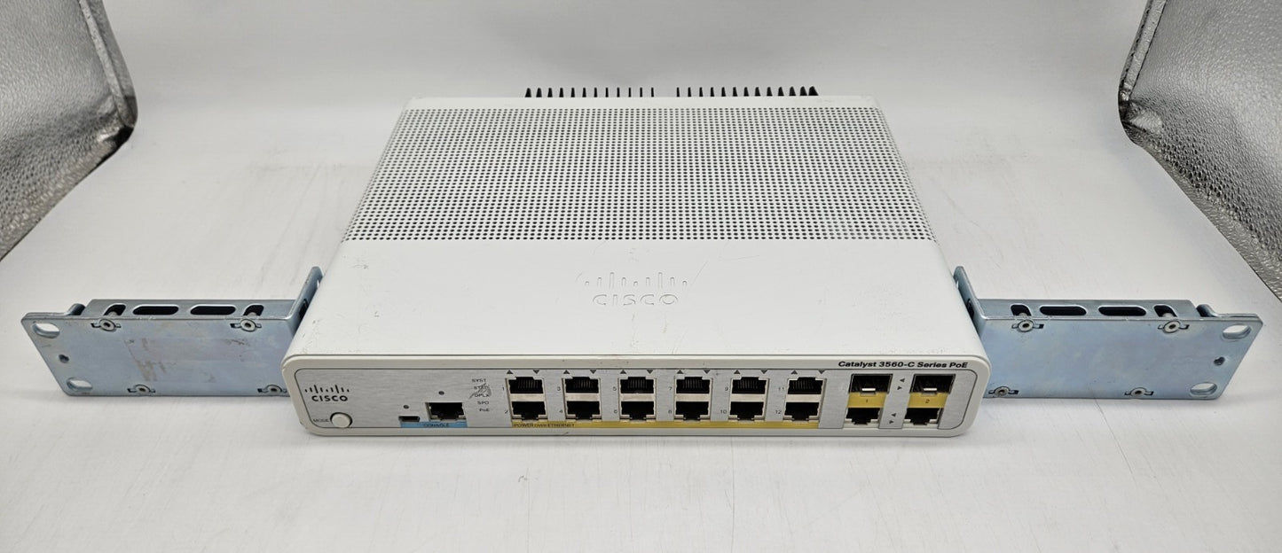 Cisco Catalyst 12-Port 10/100 PoE & 2-Port SFP Network Switch WS-C3560C-12PC-S0