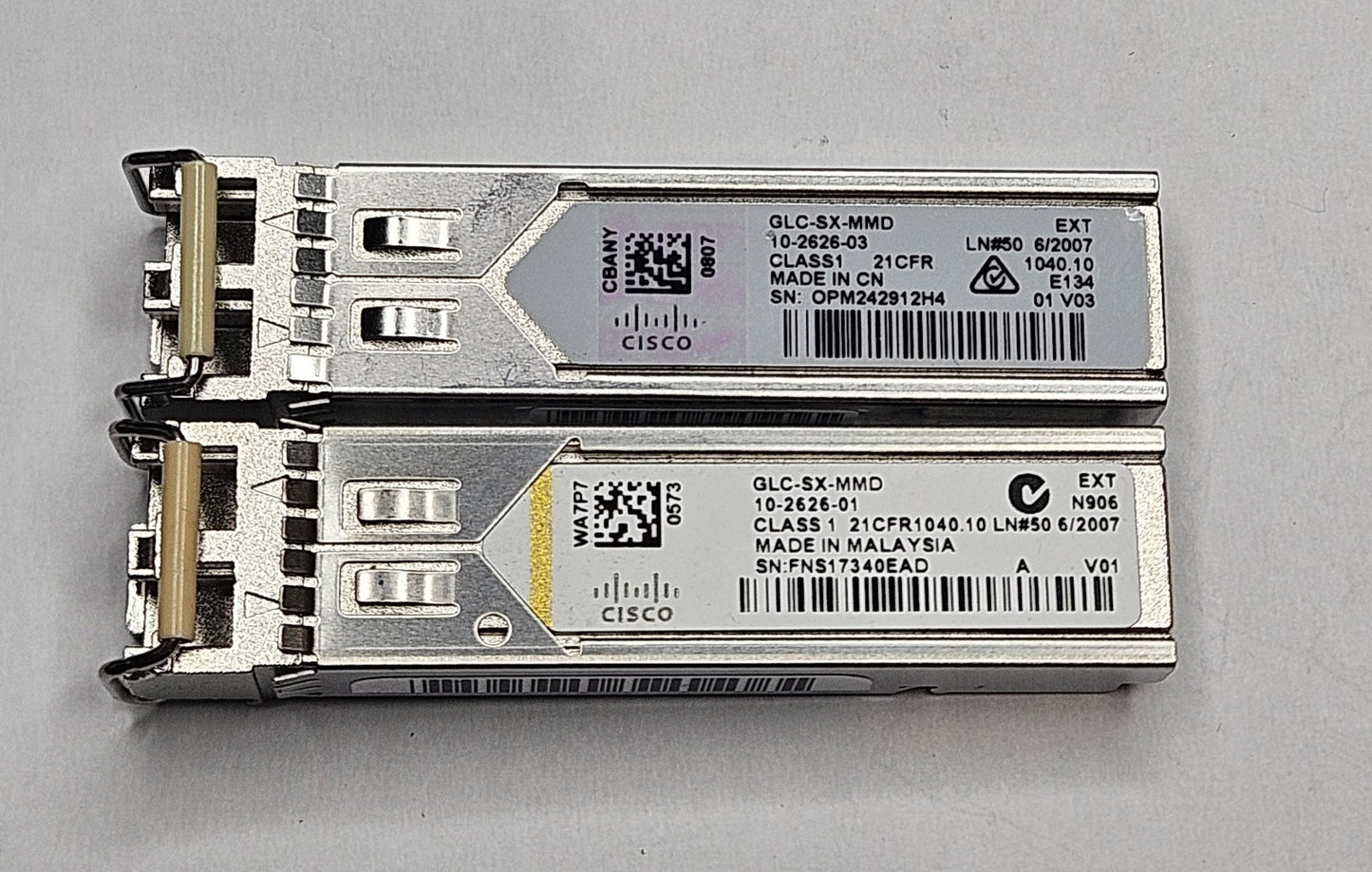LOT OF 5 Cisco 1.25GBase-SX MMF 550m 850nm Duplex LC SFP Transceiver GLC-SX-MMD1