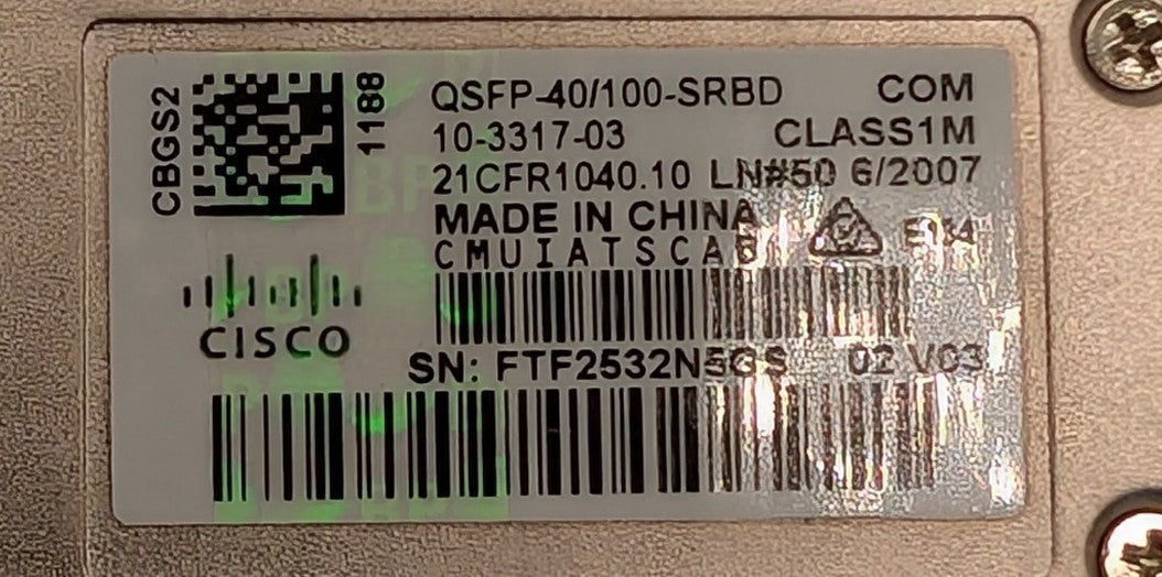 Genuine Cisco QSFP-40/100-SRBD 40/100G QSFP Transceiver Module1