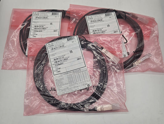 LOT OF 3 Cisco SFP-H10GB-CU5M 5M SFP+ Copper Twinax Fibre Cable 37-0962-030