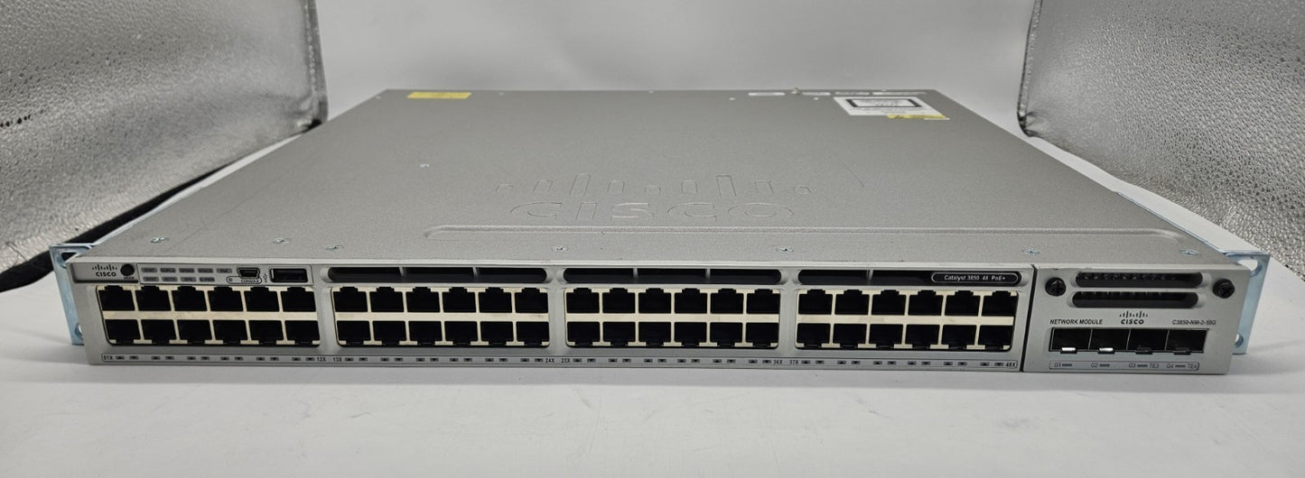 Cisco Catalyst 3850 48-Port GbE PoE+ Switch w/NM-2-10G & 2xPSU WS-C3850-48P-S1