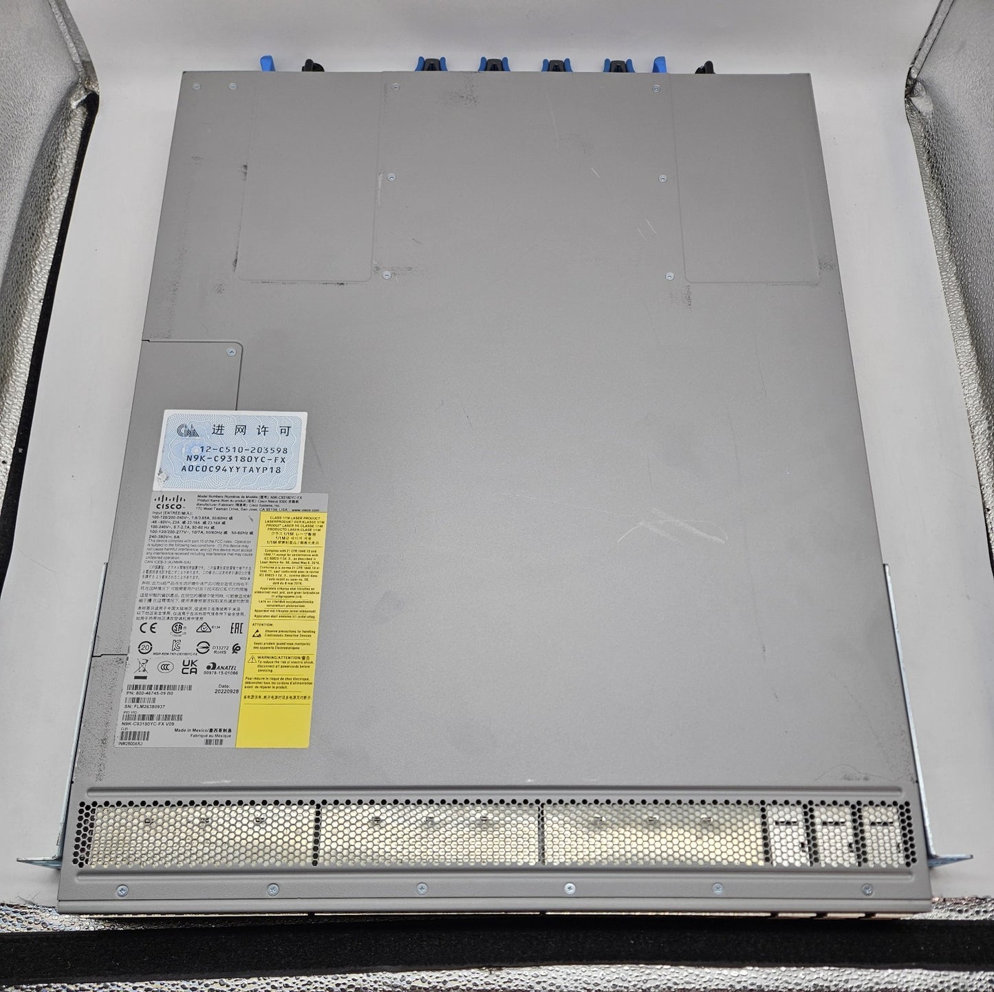 Cisco Nexus 48-Port 10/25GB SFP+ & 6-QSFP+ Network Switch (Blue) N9K-C93180YC-FX2