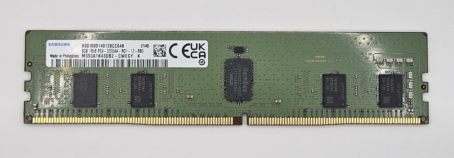 LOT OF 2 Samsung 8GB PC4-25600 DDR4-3200 REG ECC Server RAM M393A1K43DB2-CWE1