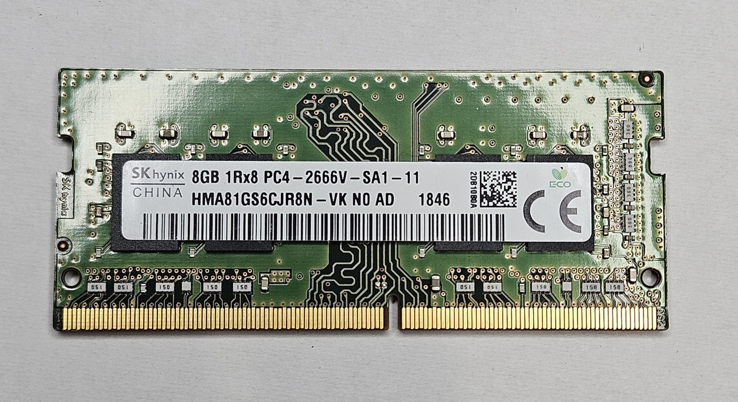 LOT OF 2 Hynix 8GB PC4-21300 DDR4-2666MHz SoDimm Laptop Memory HMA81GS6CJR8N-VK1