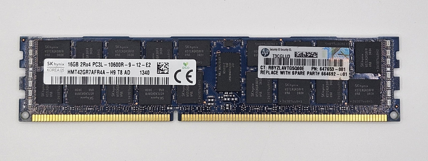 LOT OF 2 Hynix 16GB PC3-10600 DDR3-1333MHz ECC REG Server RAM HMT42GR7AFR4A-H91