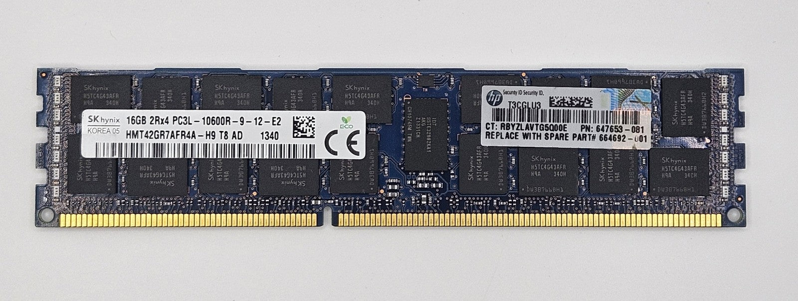 LOT OF 2 Hynix 16GB PC3-10600 DDR3-1333MHz ECC REG Server RAM HMT42GR7AFR4A-H91