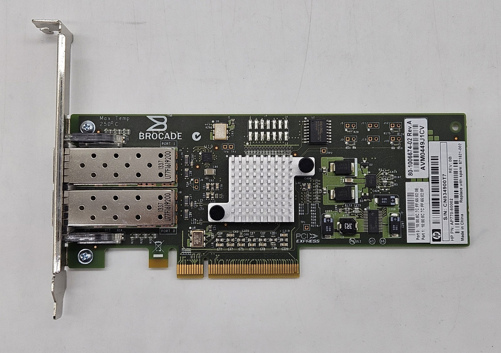 LOT OF 3 HP Brocade 825 2-Port 8Gb SFP  Host Bus Adapter 571521-0022