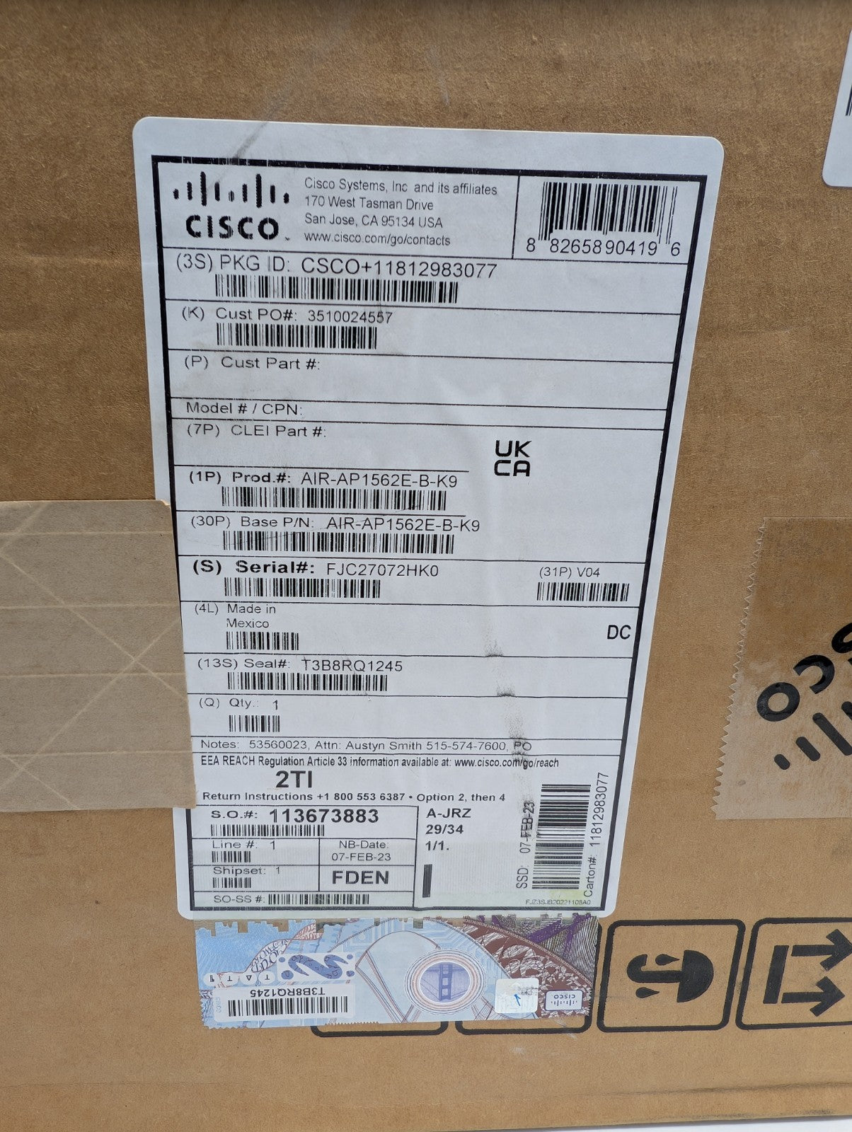 Cisco Aironet AIR-AP1562E-B-K9 802.11ac Outdoor Wireless Access Point1