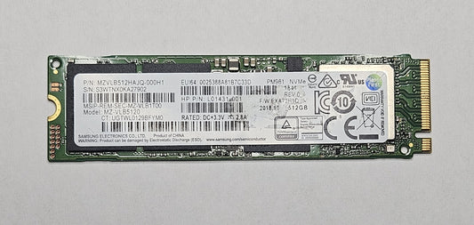 Samsung PM981 MZ-VLB5120 512GB TLC PCIe-3.0 x4 NVMe M.2 2280 SSD MZVLB512HAJQ0