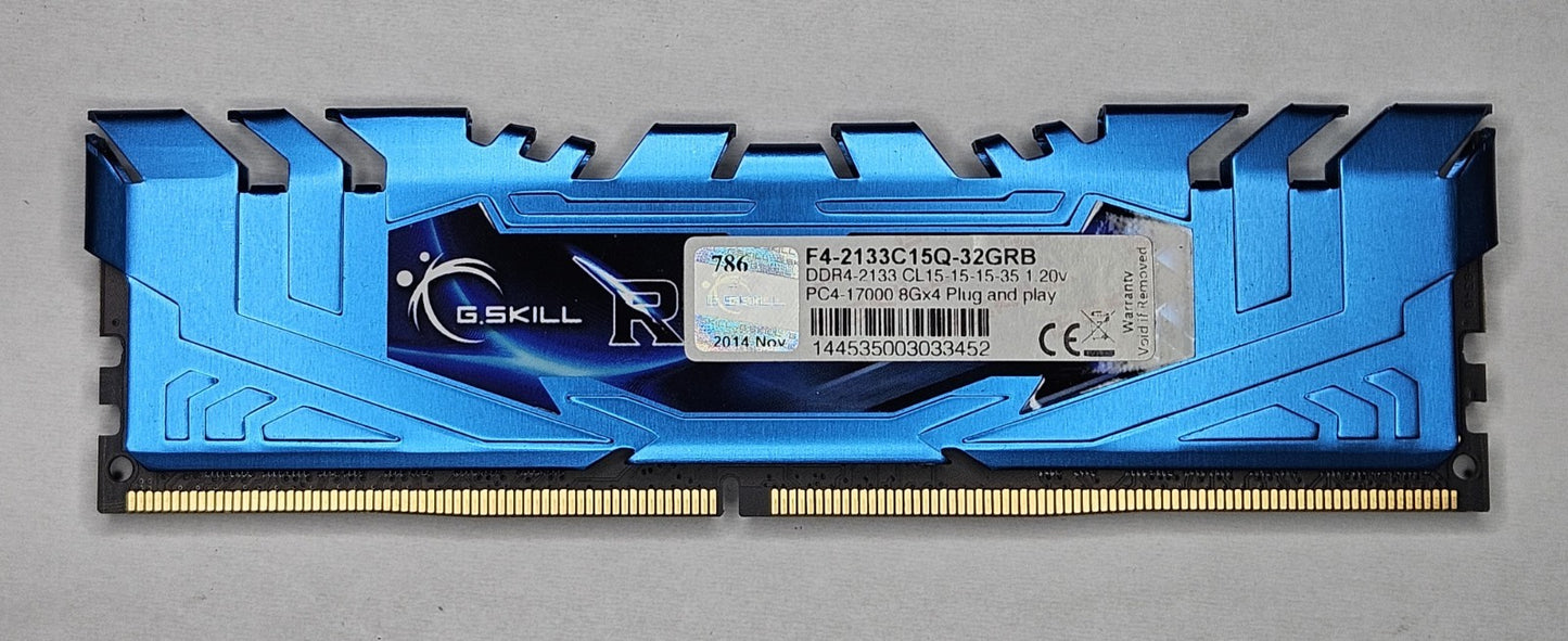 Ripjaws 32GB Kit (4X8GB) PC4-17000 DDR4-2133MHz Desktop Memory F4-2133C15Q-32GRB1