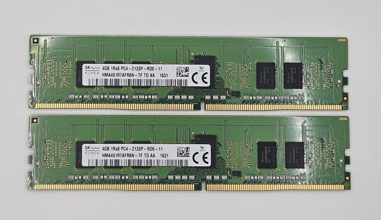 LOT OF 2 Hynix 4GB PC4-17000 DDR4-2133MHz REG ECC Server RAM HMA451R7AFR8N-TF0
