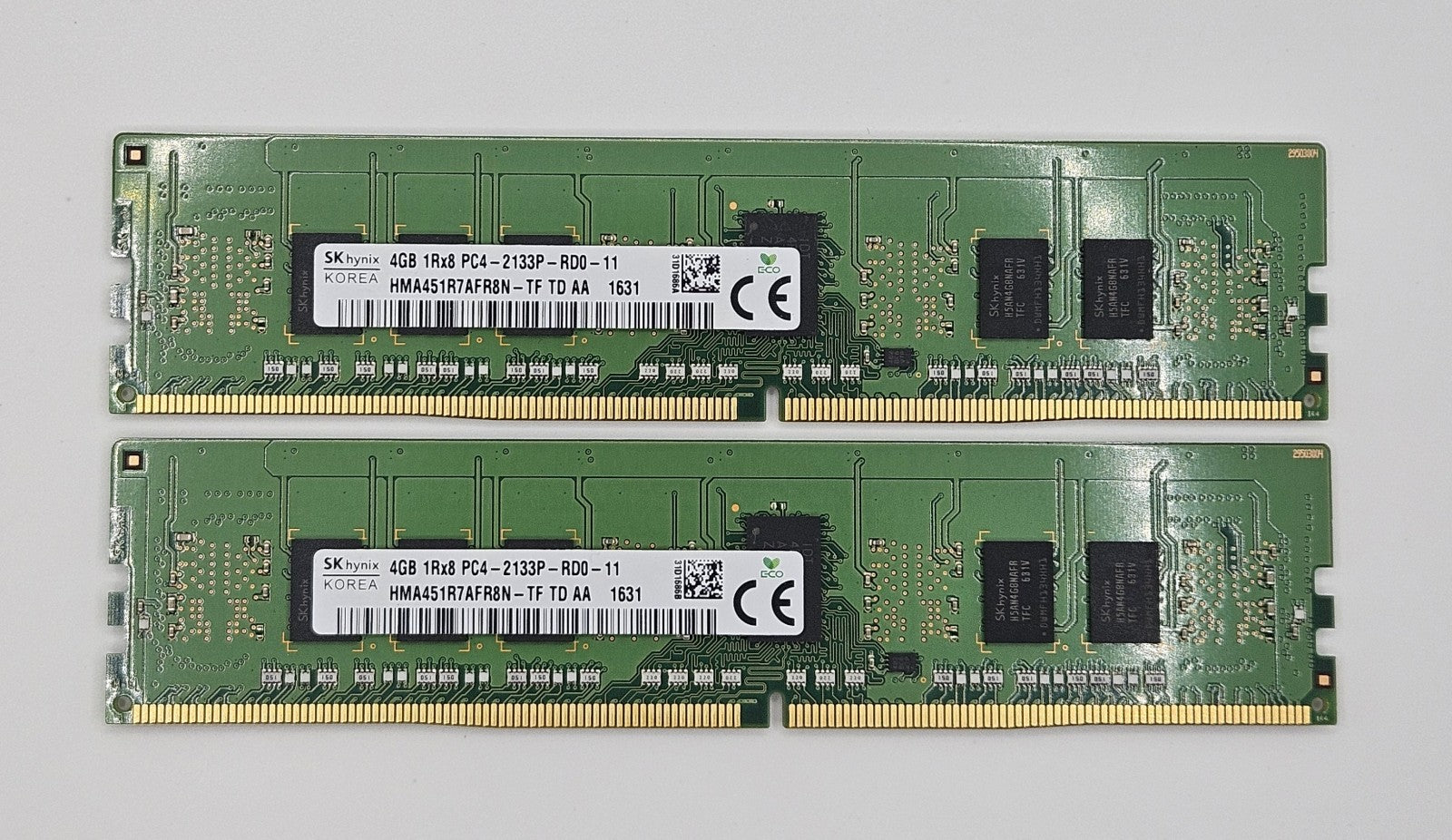 LOT OF 2 Hynix 4GB PC4-17000 DDR4-2133MHz REG ECC Server RAM HMA451R7AFR8N-TF0