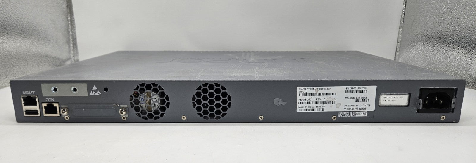Juniper 48-Port GbE PoE+ & 4-Port 10GB SFP+ Network Switch EX3300-48P3