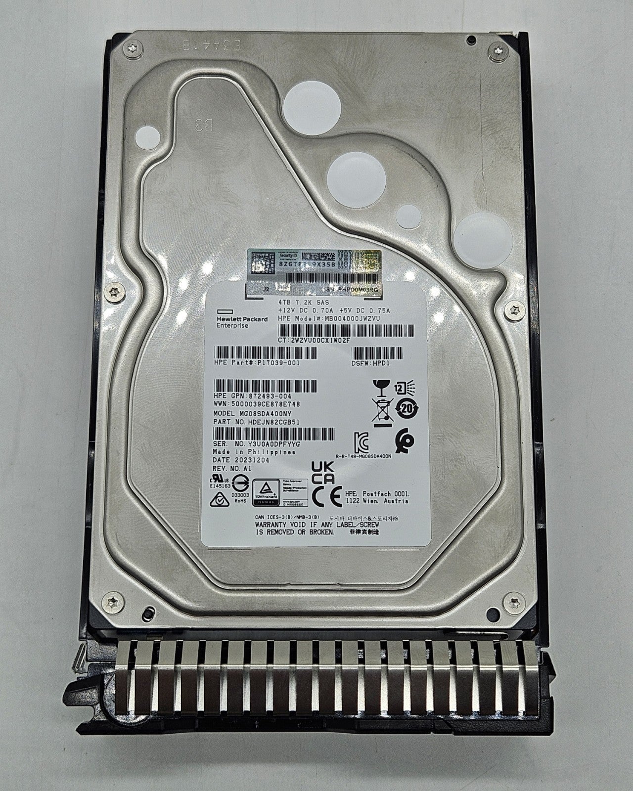 HP 4TB 7200RPM SAS 12Gbps Midline 3.5" Hard Drive w/ Caddy 872745-0012