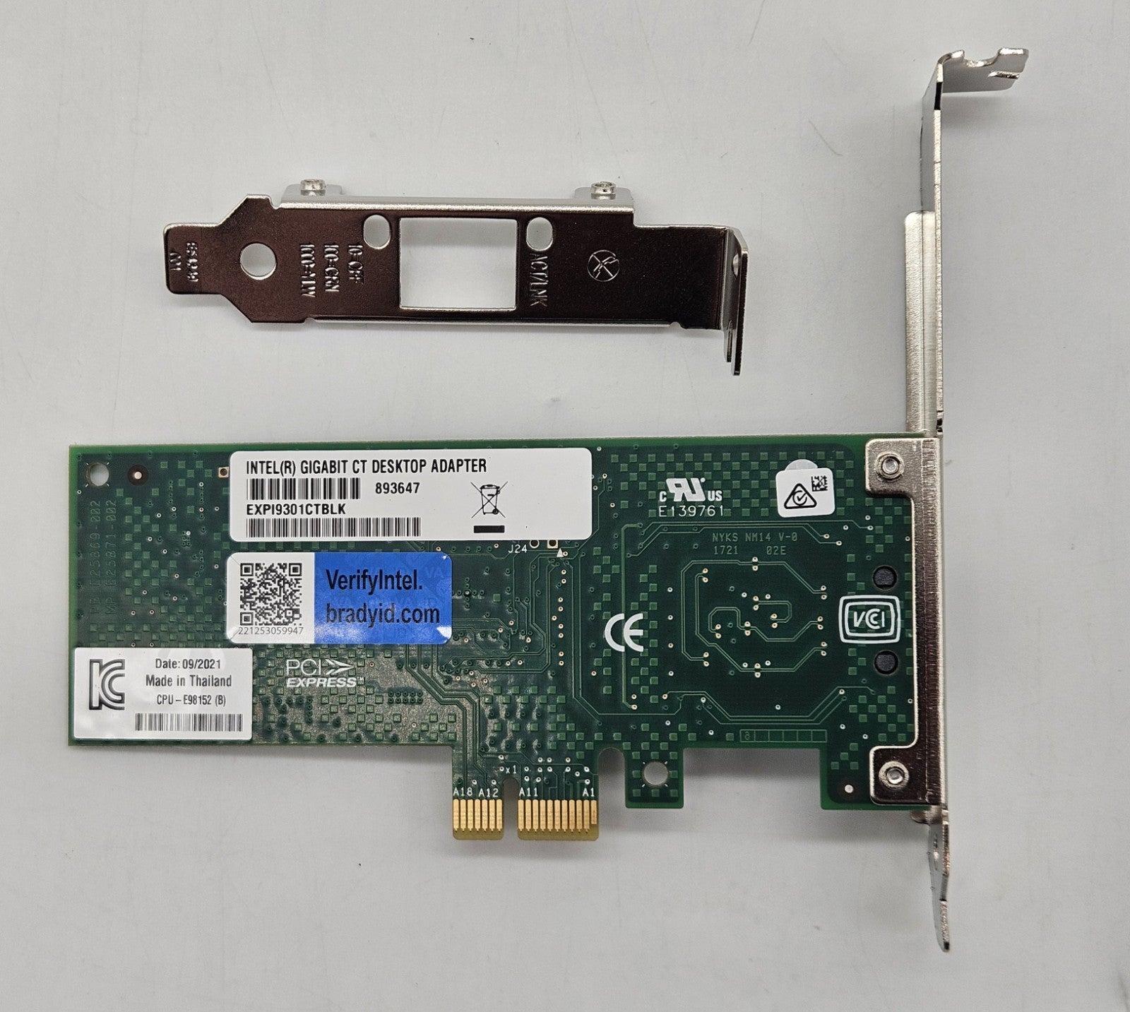 LOT OF 3 Intel 1-Port GbE Network Adapter Card High+Low Profile EXPI9301CTBLK2