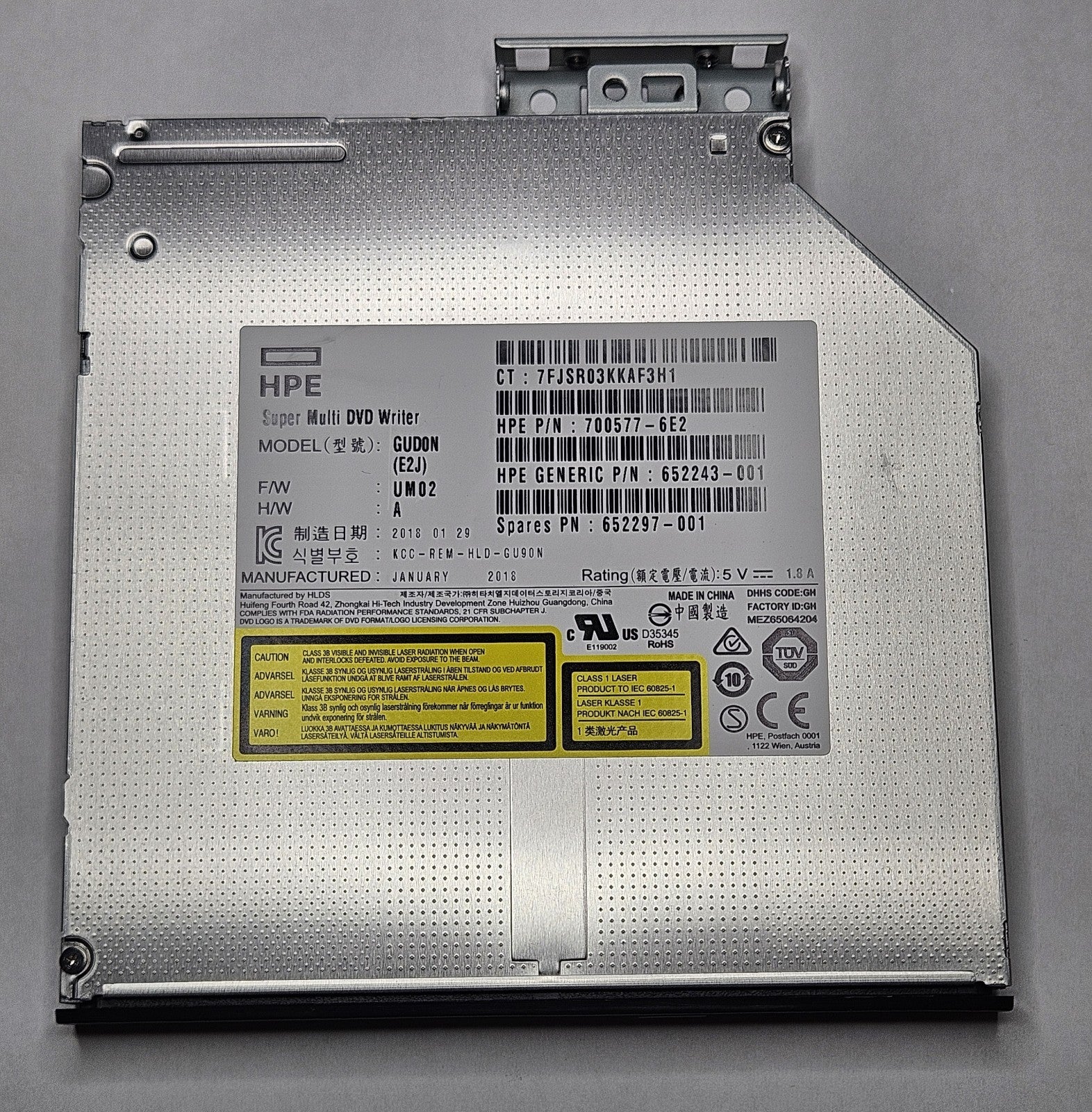LOT OF 2 HP SATA DVD-RW 9.5mm Optical Drive 8X DVD-ROM 24X CD-ROM 652297-0012
