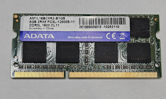 Adata 8GB PC3-12800 DDR3-1600MHz SoDimm Laptop Memory RAM AM1L16BC8R2-B1QS0