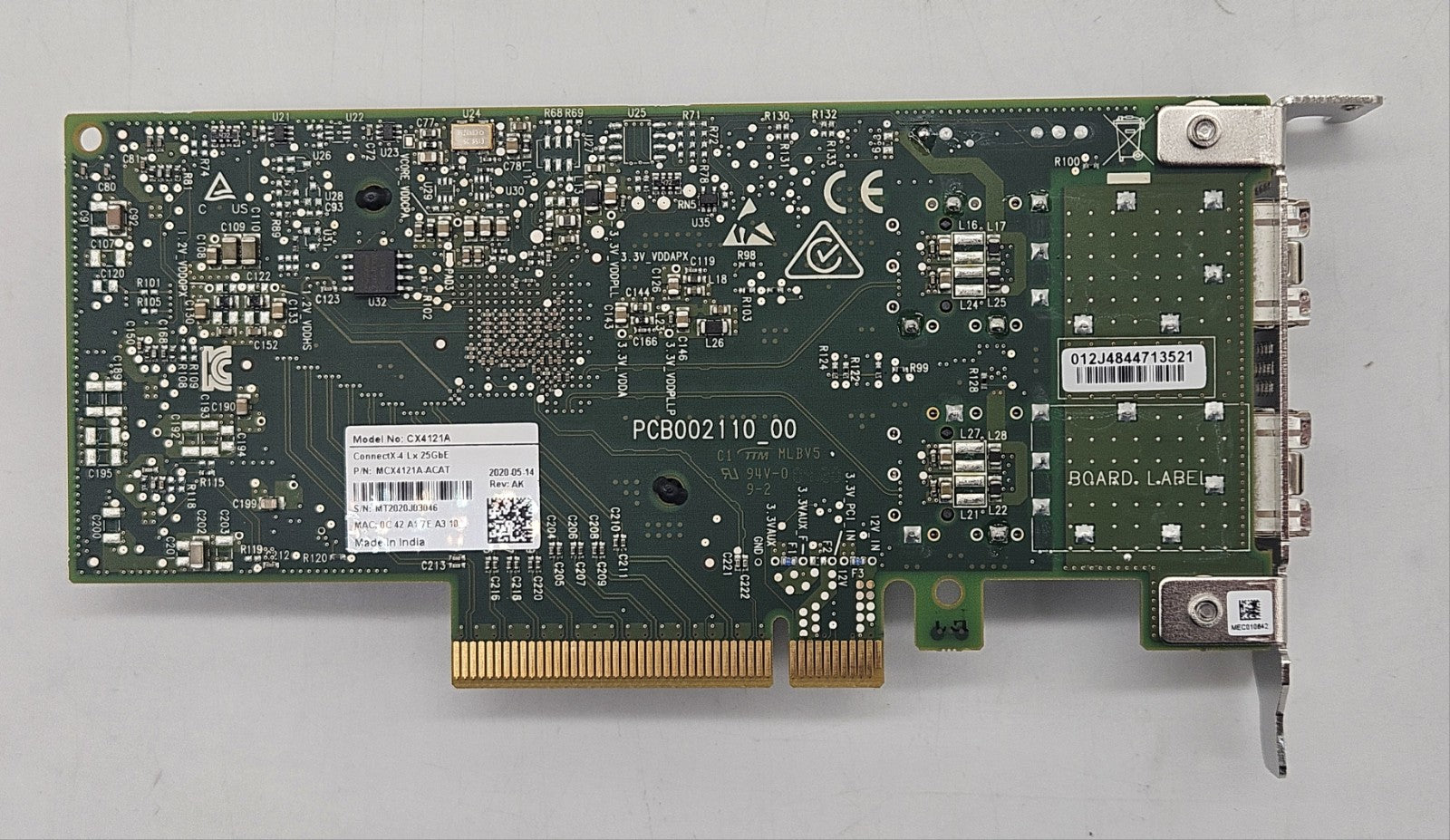Mellanox CX4121A 2-Port 25Gb SFP28 PCIe 3.0x8 Network Adapter MCX4121A-ACAT3