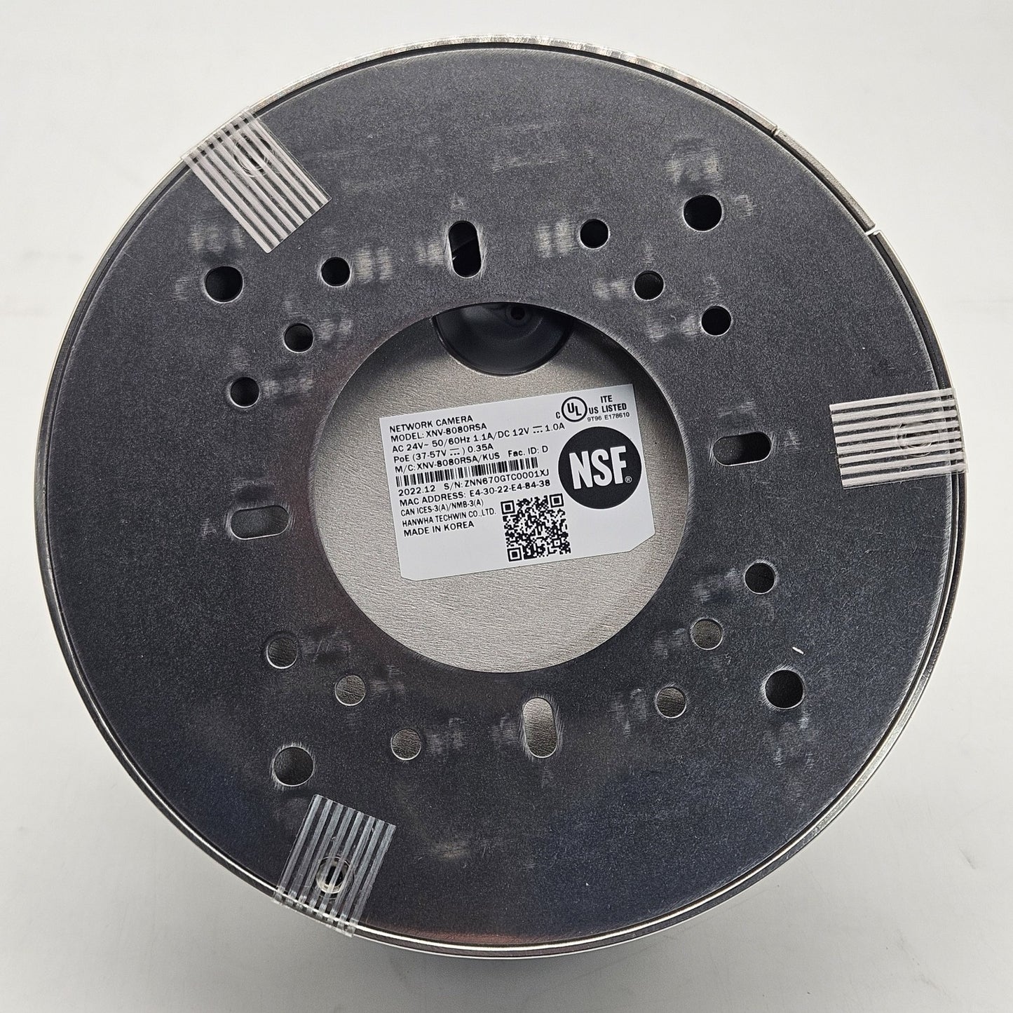 Hanwha WiseNet 5MP Stainless Steel IR Vandal Dome Security Camera XNV-8080RSA4