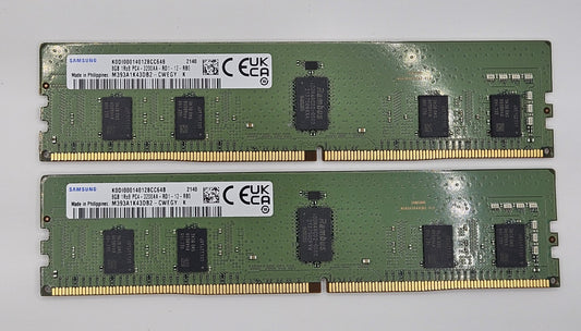 LOT OF 2 Samsung 8GB PC4-25600 DDR4-3200 REG ECC Server RAM M393A1K43DB2-CWE0