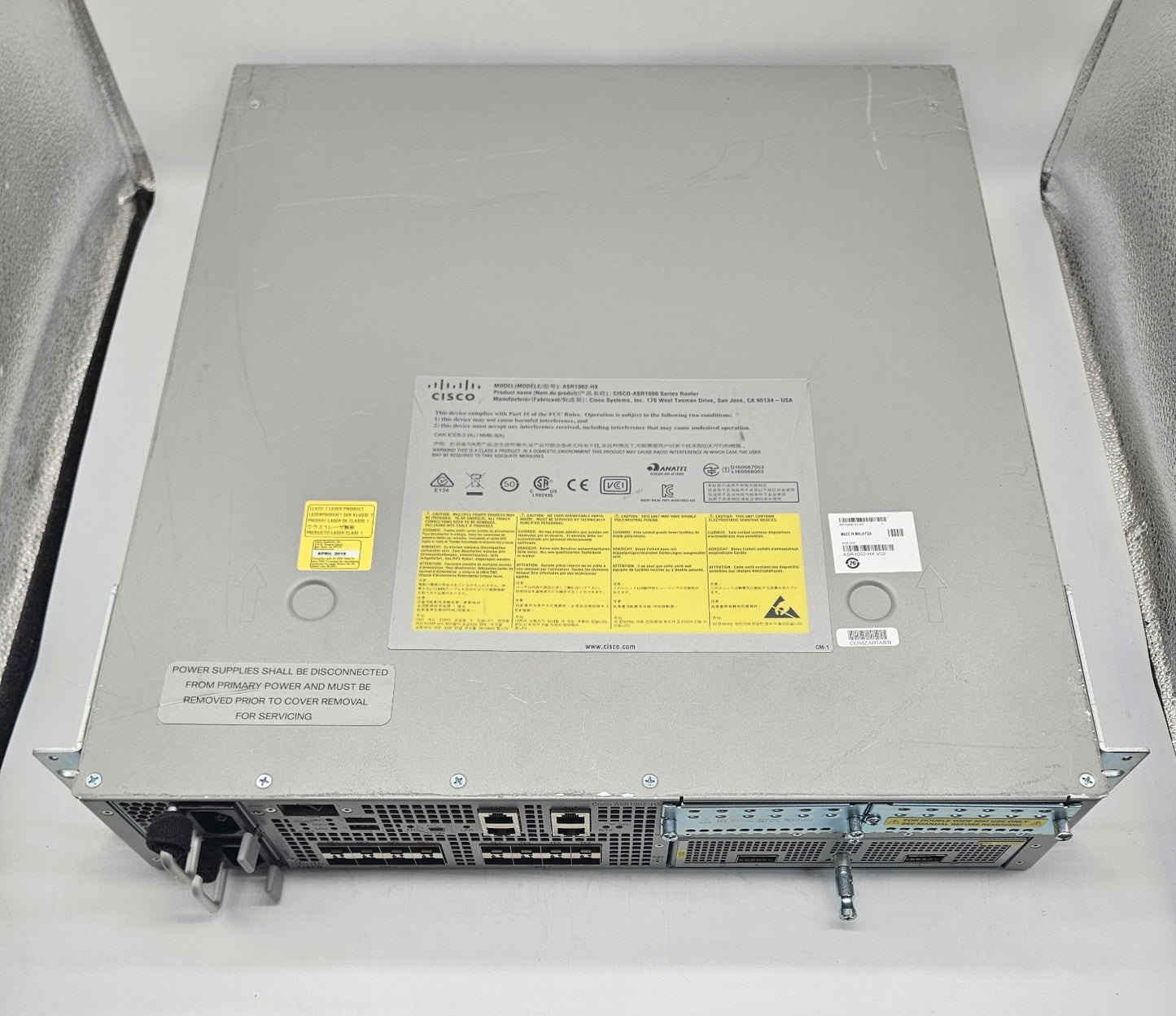 Cisco 8-SFP & 8-SFP+ Aggregation Router w/ EPA-2X40GE & 2x PSU ASR1002-HX2