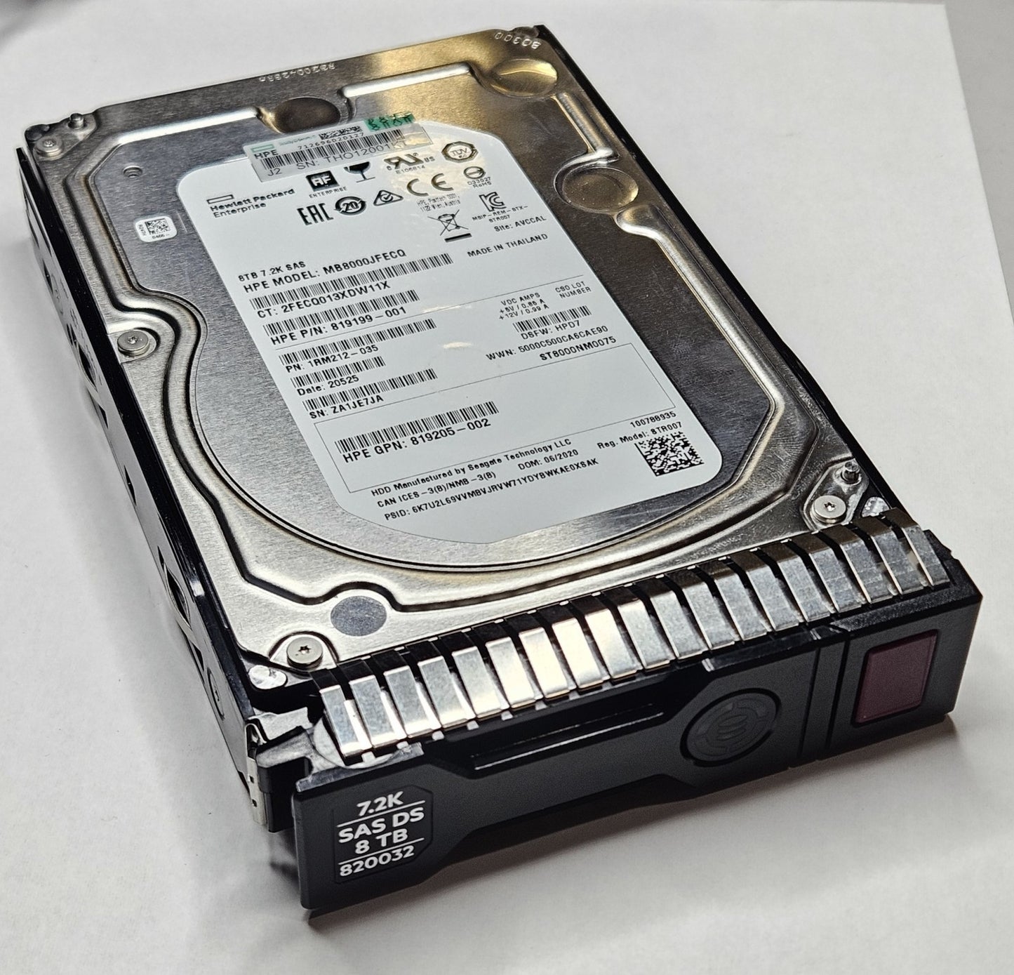 HP 8TB 7200RPM SAS 12Gbps Midline Hot Swap (512e) 3.5" Hard Drive 820032-0010